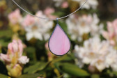 Šperk - kapka růžová - Lesní sklo