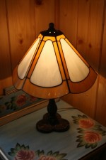 Tiffany lampa - Lesní sklo
