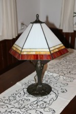 Tiffany lampa čtyřbarevná - Lesní sklo