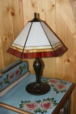 Tiffany lampa čtyřbarevná - Lesní sklo