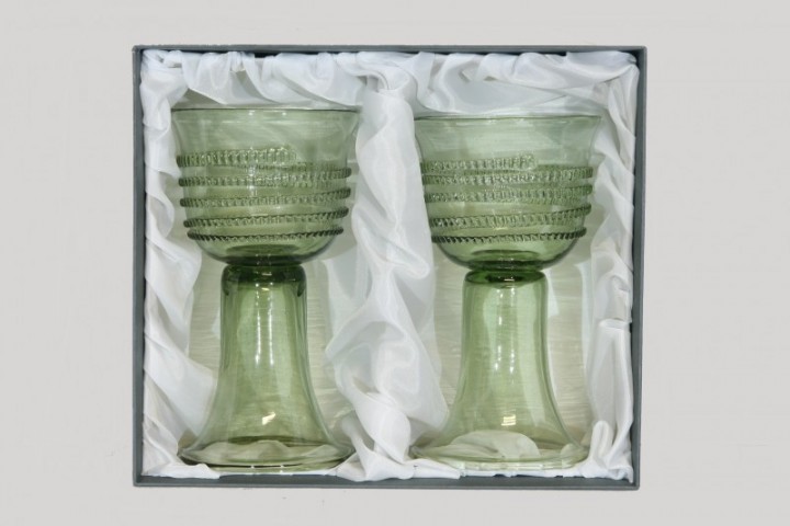 Dárkové balení dvou pohárů s rádlovou spinou - Lesní sklo