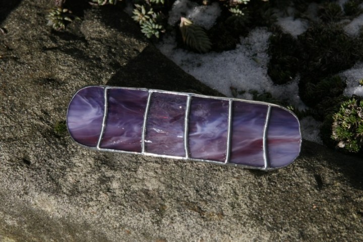 Spona fialová kulatá - Lesní sklo