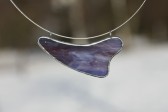 Náhrdelník fialový - Lesní sklo