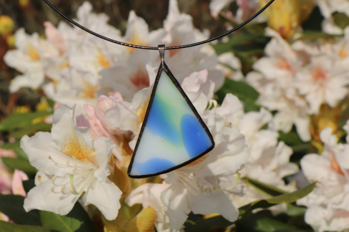 Barevný šperk s patinou - Lesní sklo