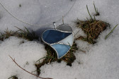 Srdce ze zimních barev - Lesní sklo