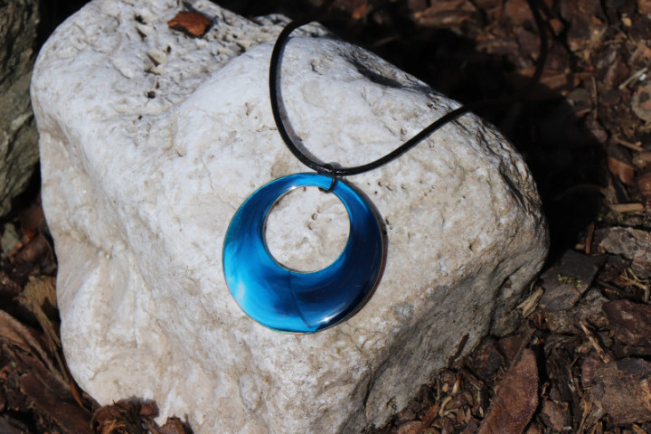 Modrý náhrdelník - Lesní sklo