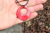 Růžový náhrdelník - Lesní sklo