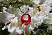 Červený náhrdelník - Lesní sklo
