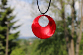 Červený náhrdelník velký - Lesní sklo