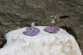 Náušnice fialové - Lesní sklo