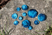 Sada modrých knoflíků - Lesní sklo